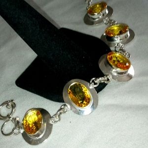 Gorgeous sparkling natural citrine artesian toggle bracelet